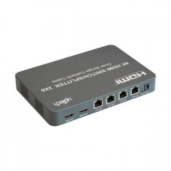 HDMI 2x6 Matrix Switch with Extender 120m 2 in 6 Out