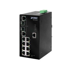 IP30 SNMP 8-Port 10/100Mbps + 2-Port Gigabit Combo Industrial Ethernet Switch (-40 to 75 degree C)