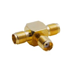 SMA Dişi - Dişi - Dişi T Konnektör - Gold Plated