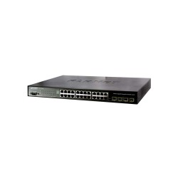 IPv6, 24-Port Gigabit Layer2/L4 Advance SNMP Manageable Switch + 4-Port Gigabit SFP, trunking stack up to 16 Units