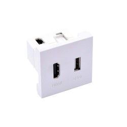 HDMI + USB Dişi Dişi Coupler 45x45 Modül