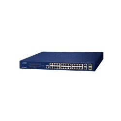 24-Port 10/100TX 802.3at High Power POE + 2-Port Gigabit TP/SFP Combo Managed Ethernet Switch 420W